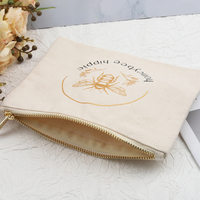 Vente en gros d'emballage d'ombre à paupières en toile Sac à fermeture éclair en toile Logo personnalisé Stockage de passeport en toile argent Sac à fermeture éclair