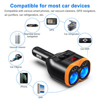 Répartiteur allume-cigare 12V-24V 80W prise chargeur USB multi-type C avec voltmètre LED pour téléphones portables GPS Dash Cams