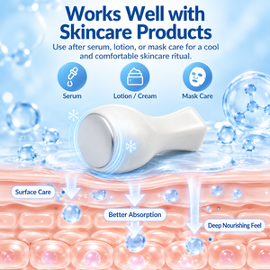 เครื่องนวดหน้าแบบเย็นขนาดพกพา อุปกรณ์ความงามประคบเย็นบำบัดผิวหน้า - Product Image 2
