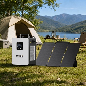 Station d'alimentation portable CTECHi 110V 220V 2kWh 1kWh 1000Wh Lifepo4, batterie au phosphate de fer lithium 500W, banque d'alimentation pour le camping - Product Image 1