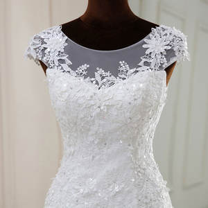 ชุดแต่งงานลูกไม้ไหล่เดียวสำหรับเจ้าสาวสไตล์นางเงือกพร้อมหางยาวขนาดใหญ่พิเศษ - Product Image 5