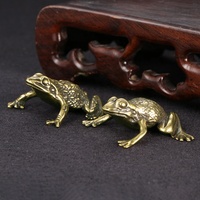Ornamen Katak Mini Kustom Kerajinan Kuningan Ornamen Patung Patung Katak