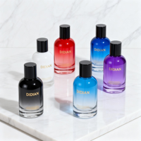 Flacons pulvérisateurs à brume fine rechargeables, emballage cosmétique, 30 ml, 50 ml, flacon de parfum noir en verre, conteneur de 100 ml avec boîte