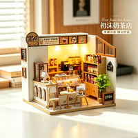 Casa de Madera en Miniatura para Armar, Modelo de Cabaña 3D, Rompecabezas Estéreo, Adorno Hecho a Mano, Juguete Decorativo de 16.5x16x16.5cm
