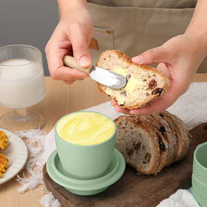 Mantequillera Francesa Ecológica y Personalizable con Tapa, Recipiente para Mantequilla de Cerámica y Silicona Resistente para Uso en la Cocina del Hogar, Diseño Europeo - Product Image 5