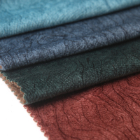 Tissu d'ameublement en microfibre suédée à grain de bois gaufré, 100% polyester