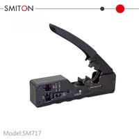 Herramienta de prensado Ethernet Cat7 con conectores de paso y piezas de telecomunicaciones de cortador de alambre RJ45