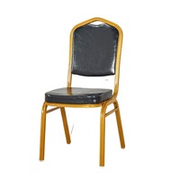 Vente en gros de chaises d'hôtel de banquet de mariage de luxe bon marché empilables en or métal fer acier