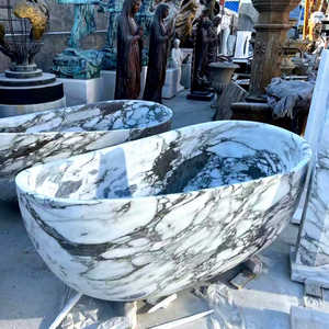 <span class=keywords><strong>Bañera</strong></span> Moderna Independiente de Superficie Sólida con Acabado de Mármol y Función de Masaje - Product Image 1