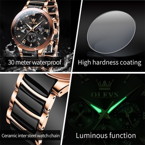 OLEVS 7004 Nuovo Arrivo Alta Qualità Classico Nero <span class=keywords><strong>Bianco</strong></span> Oro Lusso per Uomo e Donna <span class=keywords><strong>Smartwatch</strong></span> al Quarzo - Product Image 5
