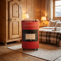 Chauffage au gaz céramique GPL sur roulettes, portable, pour intérieur, avec chaleur réglable, pour la maison, la chambre, le bureau, la petite boutique