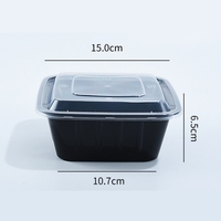 Boîte à bento carrée en plastique sans BPA pour les repas à emporter des restaurants