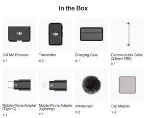 Micrófono inalámbrico <span class=keywords><strong>DJI</strong></span> Mic para <span class=keywords><strong>DJI</strong></span> Action 2 OM 5 <span class=keywords><strong>Smartphone</strong></span> con puertos Lightning 250m transmisión Grabación de doble canal - Product Image 4