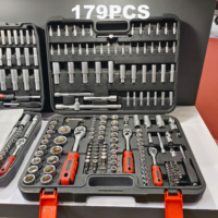 ELEHAND – Jeu de douilles professionnel 179 pièces (1/4 po, 3/8 po et 1/2 po) – Kit d'outils de mécanique automobile pour réparation automobile