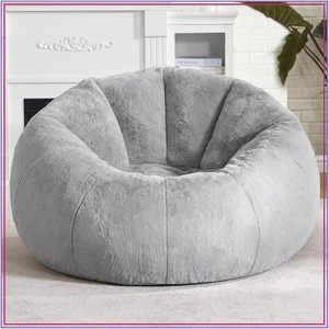 Sillón Puff Grande Gris para Adultos, Cómodo Puff Gigante para Lectura, Diseño Espacioso, Tapizado en Tela Resistente - Product Image 4