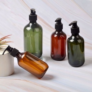 Luxury Empty Amber Dark Green 300ml 500ml PET Plastic <b>Shampoo</b> Shower Gel Lotion <b>Pump</b> <b>Bottles</b> - Product Image 1