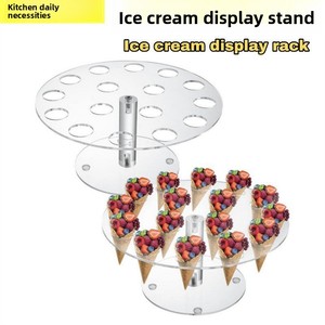Soporte Transparente de Acrílico de 16 Agujeros para Conos de Helado y Exhibidor de Palomitas, Tipo Vertical, Moderno y Minimalista, para <span class=keywords><strong>Alimentos</strong></span> - Product Image 2