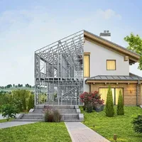Kit de maison à ossature en acier léger à prix abordable pour la construction de bâtiments résidentiels de ferme rurale