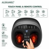 Masseur de pieds électrique chauffant avec compression d'air, rouleaux de massage, télécommande sans fil, doublure lavable, pour la maison et le bureau, soulagement de la fatigue des pieds