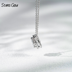 Collar con Colgante de Diamante Cultivado en Laboratorio StarsGem, Oro Sólido de 10K, 0.58ct, Corte Brillante, Forma de Pera, Bañado en Rodio Blanco, Color D, Clásico - Product Image 5