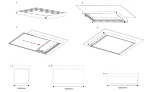 Nhôm Bề Mặt Gắn Khung Kit 1x4 2x2 2x4 Trần Khung Screwless Nhôm 60x60 30x120 60x120 Cho Nhà Văn Phòng - Product Image 5