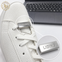 Breloque de lacet en alliage de zinc, type 'Lace Lock' et 'Deubre', avec logo personnalisé pour lacets de baskets DIY, 25mm 10mm, argent poli, vente en gros