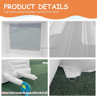 Château gonflable commercial blanc, château gonflable de 13 x 12 x 14,5 pieds, grand château gonflable pour mariages