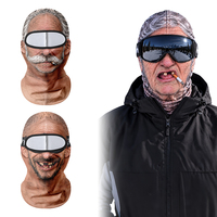 Masque de ski drôle pour homme âgé, masque facial réaliste imprimé en 3D, cagoule intégrale thermique d'hiver pour activités de plein air, vente en gros