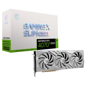 การ์ดจอ <span class=keywords><strong>MSI</strong></span> GeForce <span class=keywords><strong>RTX</strong></span> <span class=keywords><strong>4070</strong></span> <span class=keywords><strong>Ti</strong></span> SUPER 16G GAMING X SLIM สีขาว มือสอง พร้อมหน่วยความจำ GDDR6X 16GB 256 บิต รองรับการโอเวอร์คล็อก - Product Image 1