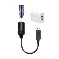 Câble adaptateur 12V DC avec prise allume-cigare pour chargeur de voiture USB avec PD3.0, idéal pour les voyages, chargeur de voiture USB d'usine