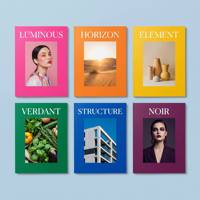 Catálogo de Lujo Impreso a Todo Color con Tapa Dura Cuadrada Personalizada, Lookbook para Diseño Arquitectónico y de Marca