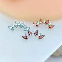 Ensemble de bijoux de piercing pour le corps en titane de qualité médicale G23 Astm F136, labret, nez, oreille, tragus, barre de piercing, cristaux