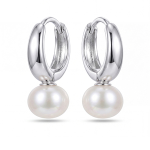 Pendientes de Perlas de Agua Dulce con Baño de Rodio y Circonitas Brillantes en Forma de Flor, Joyería para Mujer, Regalo para Invitadas de Boda - Product Image 1