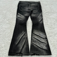 Jeans vintage personnalisés délavés à l'acide pour hommes, denim brut, coupe ample, bootcut, évasé, fuselé, pantalon d'hiver foncé, jean cargo, fabricants