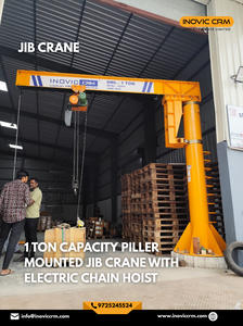 Achetez une grue à flèche montée sur pilier avec palan électrique |   Solution de levage pour ateliers et usines, capacité de charge de 1 TONNE à 10 TONNES - Product Image 3