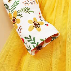 Vêtements pour enfants transfrontaliers, nouvelle robe décontractée à manches volantées imprimées pour le printemps, style européen et américain - Product Image 3