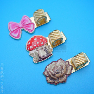 Mushroom Pen <b>Clip</b> 50 Mm Color Printed Zinc Alloy <b>Spring</b> <b>Clip</b> For Stationery Business Gifts - Product Image 3