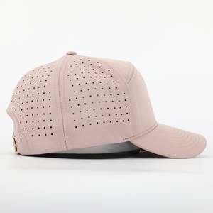 OEM personalizado 7 paneles 100% poliéster Spandex goma parche Logo ala curva Gorras sombrero láser agujero perforado gorras de béisbol - Product Image 5