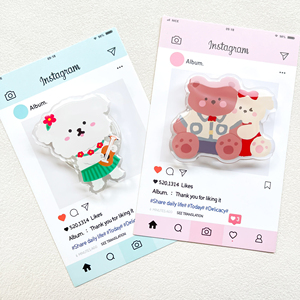 Wholesale Acrylic Epoxy Mobile Phone Grip Finger <strong>Ring</strong> Holder Stand Socket Griptok <strong>Poppings</strong> with Cute Cartoon Bear Design - Product Image 4
