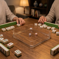 Plateau et support pour dés de mahjong en acrylique transparent poli, logo personnalisé, forme carrée, accessoire de jeu pour toutes les applications
