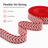 Sangle en tissu jacquard en polyester à chevrons rétro, durable et raffinée, pour sacs à main, bagages, projets d'artisanat et de décoration