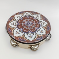 High Quality 4 6 8 9 10 Inch Turkish Tambourine Small Vintage Wooden Handmade Double Layer with Sheepskin for Sale