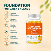 Complément alimentaire Qbioflex en marque privée, calcium, magnésium, vitamine D3 + calcium avec zinc, gommes pour adultes