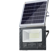 Lampu Sorot LED Tenaga Surya 100W 6000K 80-90LM/W Tahan Air IP67 untuk Luar Ruangan, Lampu Jalan dan Tempat Parkir Tenaga Surya untuk Aplikasi Jalan