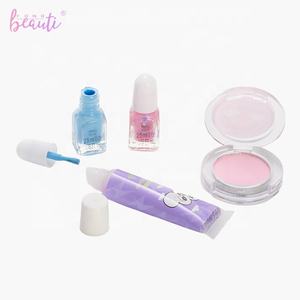 Kit pour filles en plastique lavable, non toxique, écologique, avec sac, vernis à ongles, brillant à lèvres, fard à joues, ensemble de maquillage pour enfants - Product Image 4