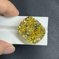 Zircon cubique jaune de grande taille 25x30 mm, forme de coussin allongé, 178 carats, pierre CZ pour bijoux