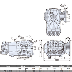 RG2415C Tête de pompe de lave-auto à humidification électrique <span class=keywords><strong>haute</strong></span> <span class=keywords><strong>pression</strong></span> commerciale tout en cuivre Nouveau <span class=keywords><strong>nettoyeur</strong></span> ultra <span class=keywords><strong>haute</strong></span> <span class=keywords><strong>pression</strong></span> - Product Image 2