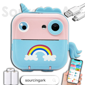 กล้องถ่ายรูปการ์ตูนน่ารักสำหรับเด็ก SourcingArk กล้องพิมพ์ภาพทันทีไร้หมึกแบบพกพา รุ่น Q5 - Product Image 1