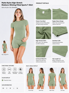 Camiseta Deportiva de Manga Corta sin Costuras para Mujer, de Alta Elasticidad, Transpirable y Ajustada, para Gimnasio, Marca Privada, Proveedor de Ropa Deportiva Personalizada - Product Image 2