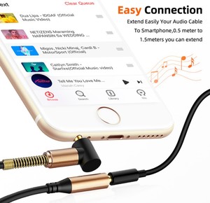 ชายหญิงโลหะฤดูใบไม้ผลิโค้ง<span class=keywords><strong>หัว</strong></span><span class=keywords><strong>3.5</strong></span>มิลลิเมตร <span class=keywords><strong>Aux</strong></span> เสริมฤดูใบไม้ผลิเสียงส่วนต่อขยายสาย - Product Image 4